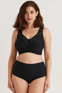 Miss Mary Bra|Non-Wired Bras|Broderie Anglaise bra Black
