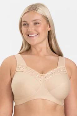 Miss Mary Bra|Non-Wired Bras|Broderie Anglaise bra Beige