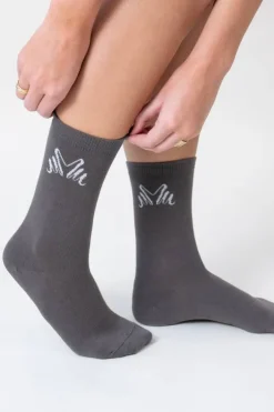 Miss Mary Socks & Stockings|Comfort Cotton Socks 2-pack DarkGrey