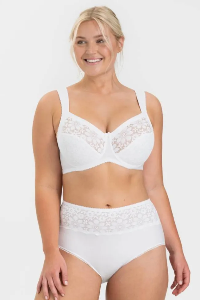 Miss Mary Bra|Underwired Bras|Cotton Bloom bra White