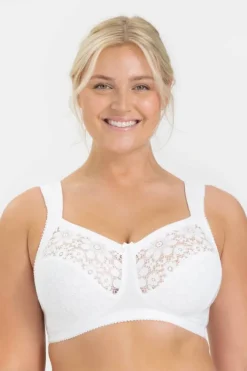 Miss Mary Bra|Non-Wired Bras|Cotton Bloom bra White