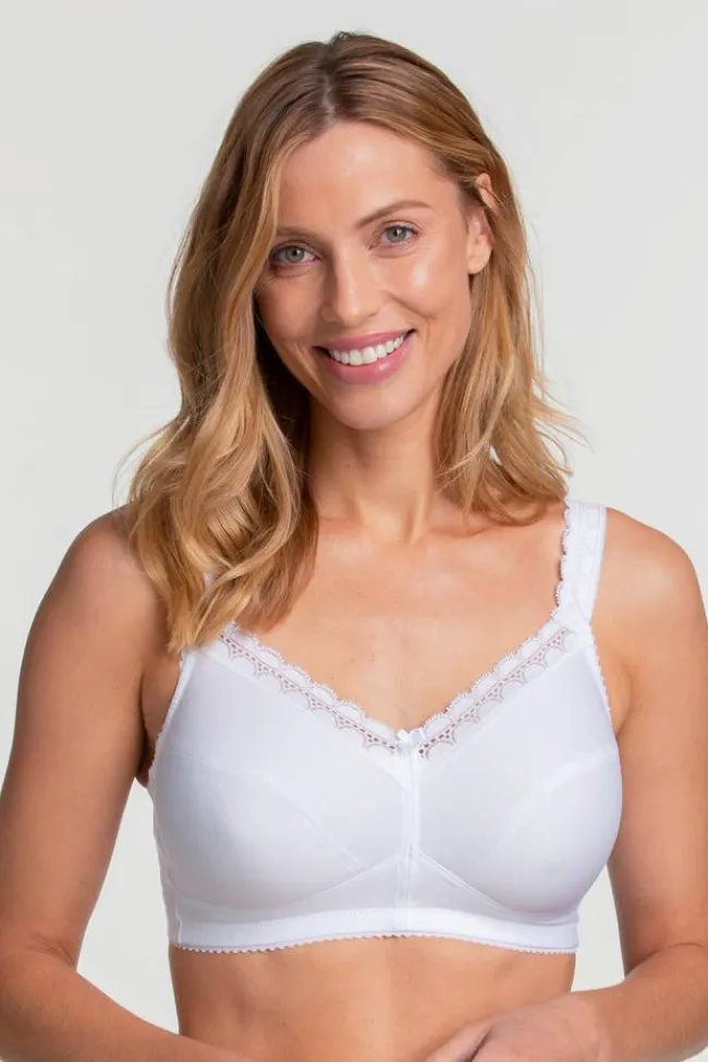 Miss Mary Bra|Non-Wired Bras|Cotton Comfort bra White