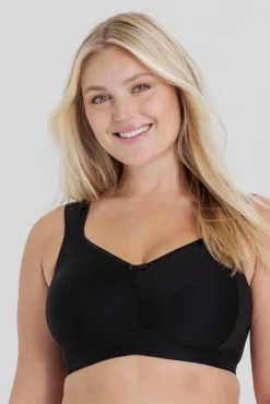 Miss Mary Bra|Non-Wired Bras|Cotton Divide bra Black