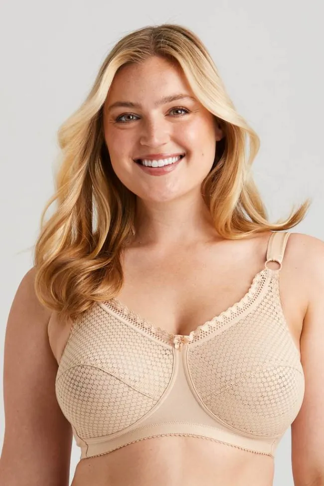Miss Mary Bra|Non-Wired Bras|Cotton Dots bra Beige