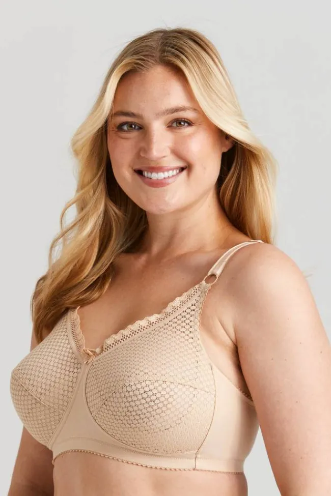 Miss Mary Bra|Non-Wired Bras|Cotton Dots bra Beige