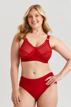 Miss Mary Bra|Non-Wired Bras|Cotton Dots bra Red