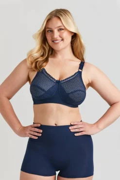 Miss Mary Bra|Non-Wired Bras|Cotton Dots bra Darkblue