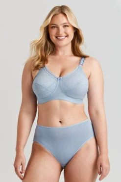 Miss Mary Bra|Non-Wired Bras|Cotton Dots bra DustyBlue