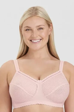 Miss Mary Bra|Non-Wired Bras|Cotton Dots Lace bra DustyPink