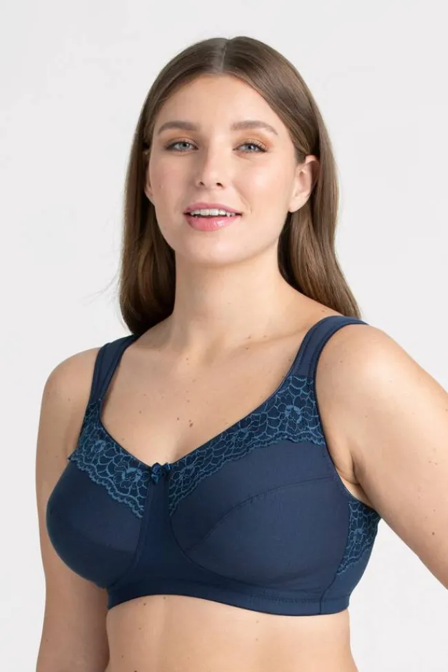 Miss Mary Bra|Non-Wired Bras|Cotton Now minimizer bra Darkblue