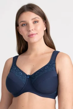 Miss Mary Bra|Underwired Bras|Cotton Now minimizer bra Darkblue