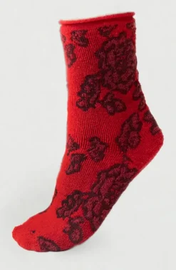 Miss Mary Socks & Stockings|Cozy fine-knit wool sock Red