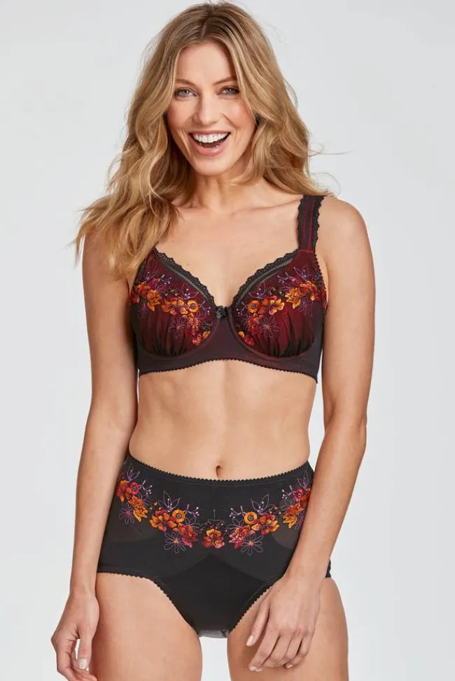 Miss Mary Bra|Underwired Bras|Floral Sun bra Red