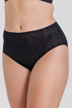 Miss Mary Panties|Invisible Lace midi briefs Black