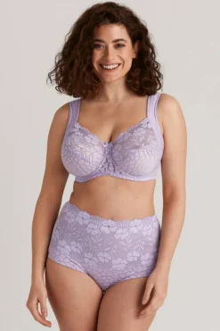 Miss Mary Bra|Underwired Bras|Jacquard & Lace bra Lavender