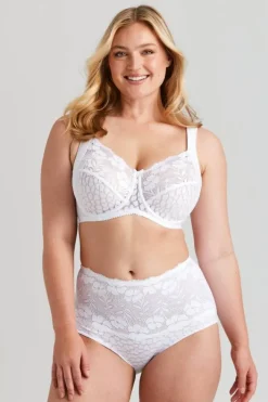 Miss Mary Bra|Underwired Bras|Jacquard & Lace bra White