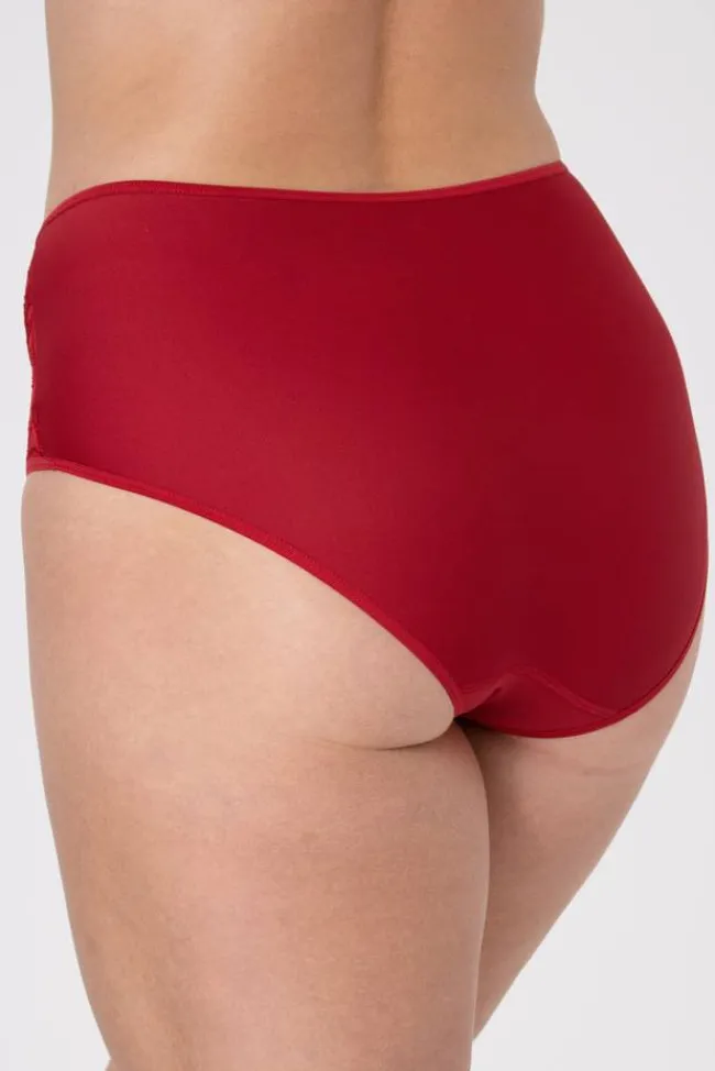 Miss Mary Panties|Jacquard & lace panty Red