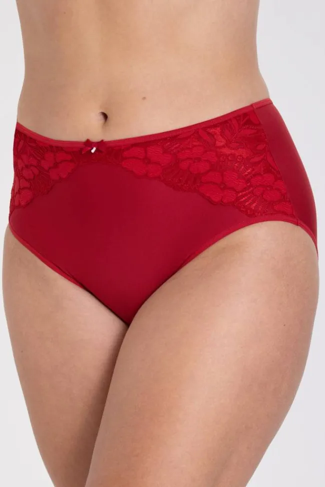 Miss Mary Panties|Jacquard & lace panty Red