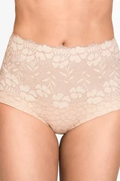Miss Mary Panties|Jacquard & Lace panty girdle Beige