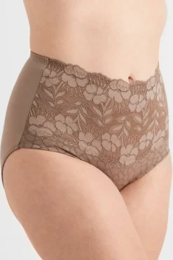Miss Mary Panties|Jacquard & Lace panty girdle Taupe