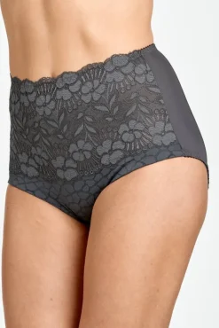 Miss Mary Panties|Jacquard & Lace panty girdle DarkGrey