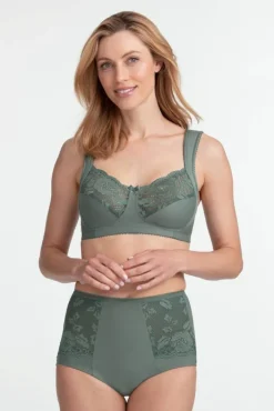 Miss Mary Bra|Non-Wired Bras|Lovely lace bra Green