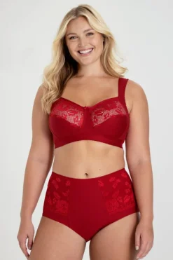 Miss Mary Bra|Non-Wired Bras|Lovely Lace Support bra Red