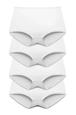 Miss Mary Panties|4-pack Basic Cotton boxer panty white