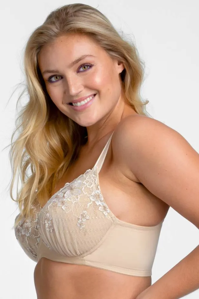 Miss Mary Bra|Underwired Bras|Shimmer Anemone bra Beige