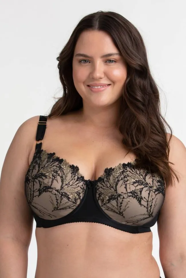 Miss Mary Bra|Underwired Bras|Shimmer frost bra Black