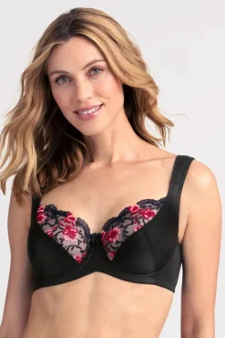 Miss Mary Bra|Underwired Bras|Shine bra Black