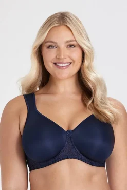 Miss Mary Bra|Underwired Bras|Smooth Lacy T-shirt bra Darkblue