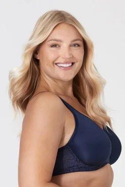Miss Mary Bra|Underwired Bras|Smooth Lacy T-shirt bra Darkblue