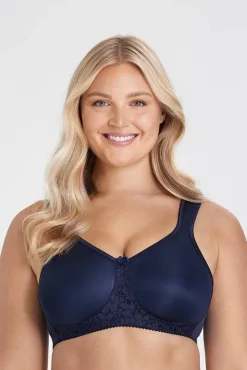 Miss Mary Bra|Non-Wired Bras|Smooth Lacy T-shirt bra Darkblue