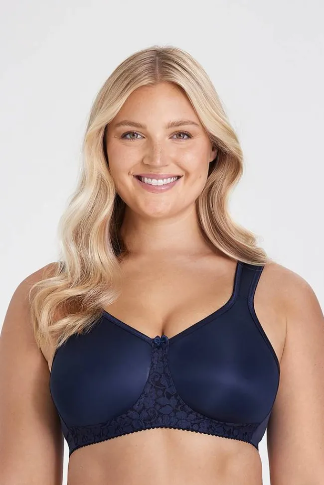 Miss Mary Bra|Non-Wired Bras|Smooth Lacy T-shirt bra Darkblue