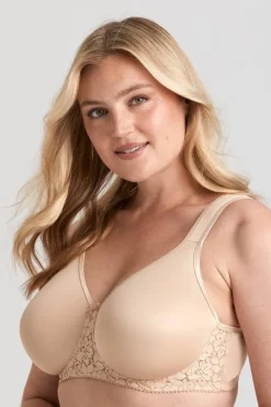 Miss Mary Bra|Underwired Bras|Smooth Lacy T-shirt bra Beige