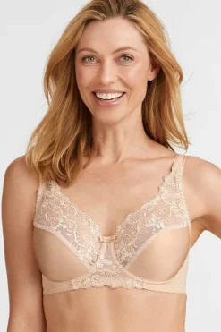 Miss Mary Bra|Underwired Bras|Sweet Embroidery bra Beige